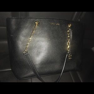 Michael Kors black leather tote